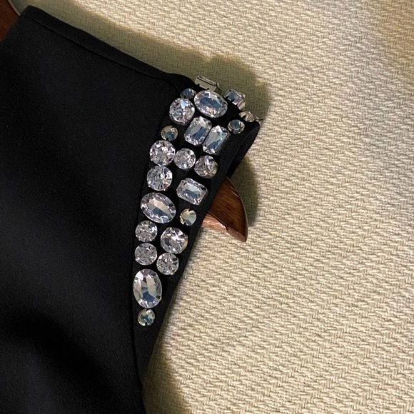 Elegant Kate Spade Embellished Rhinestone Black Midi Cocktail Dress Size 6 - Picture 5 of 13